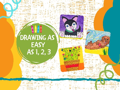 Kidcreate Studio - Johns Creek. Drawing as Easy as 1,2,3- Weekly Class (3-6 Years)